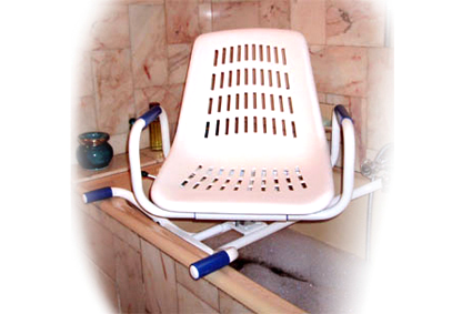 Bath seat, 360 degrees rotatable, with removable arm rest, aluminum, bearing capacity 100 kg 