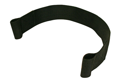 Calf strap. 50x500 mm, with 2x loop 30 mm, black 