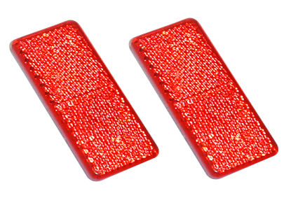 Reflector, red, 85 x 35 mm, self adhesive 