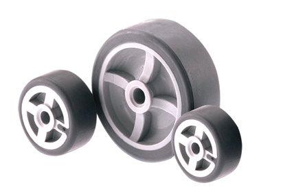 Wheel Ø40x20x20 mm, THB tyre, 8 mm plain bearing 