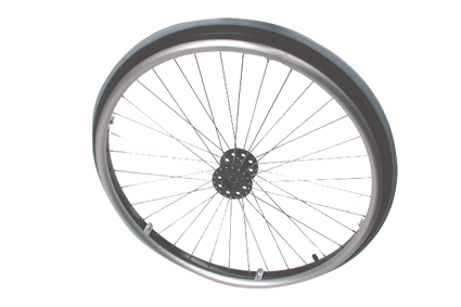 Spoked wheel with high flange