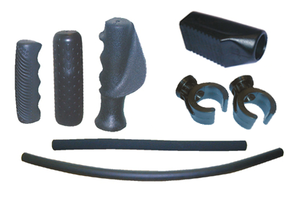 Handgrips, clamps, tube covers
