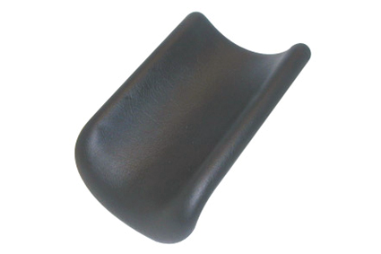 Leg shell PU foam black, 295 x 190 x 27 mm, incl. fixation bush with thread M16 