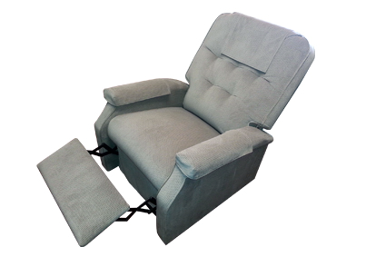 Lift-chair, Succes, velvet, brown coloured. back and legrest electric adjustable