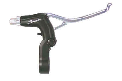 Aluminum lever, black/aluminum, right, model Lungo, rugged grip, with adjustable nipple 
