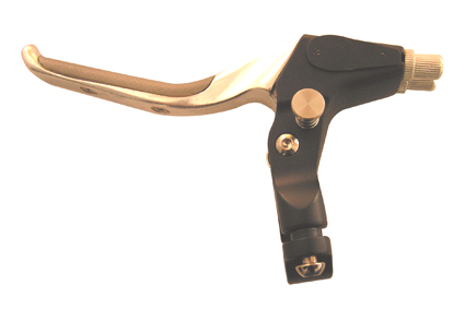 Aluminum lever, black Aluminum strap / Aluminum grip, bend, double break with parking break, right 