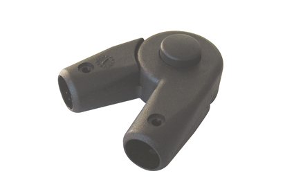 Height adjusting/bend hinge for outer tube Ø22 mm, black Plastic 
