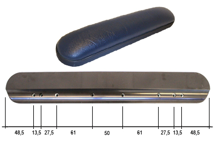 Arm pad, foam, length 351 mm, thread distance 170/210/227/240/254 mm, all black 