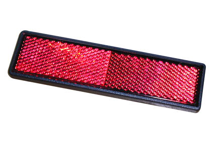 Reflector, red, 122 x 32,5 mm, self adhesive 
