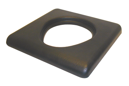 Toilet seat PU foam, black, 430x420x60 mm, ith bucket hold,  no lid 