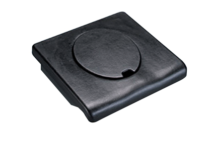 Toilet seat PU foam, black, 430x420x60 mm, with bucket seat, with lid 