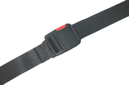 Safety belt with plastic lock, strap width 38 mm, maximum length 1250 mm 3-ways adjustable with loops, no fixing holes or hooks
