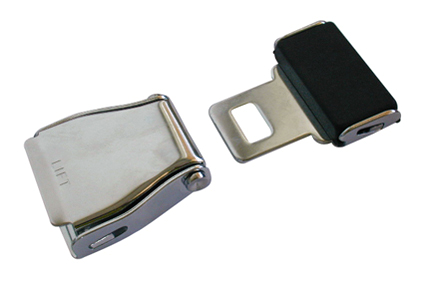 Metal galvanized airplane seatbelt lock, set with male and female lock for belt 50 mm. 