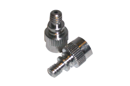 Valve adapterl car (AV) to bicycle (DV), with sealing, verchroomd 