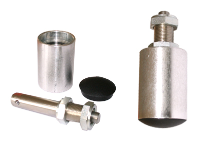 welding ball head Ø33 x 53 / 34mm, incl QR-as, ball bearings Ø12 mm, with cap, aluminum, Quick release axle for swivel castor