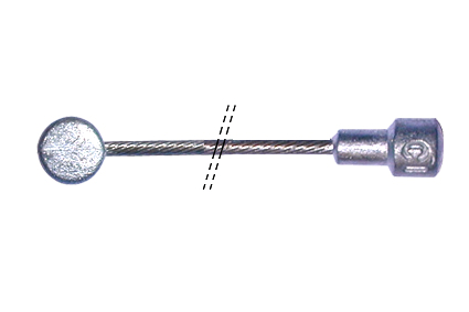 Inner cable Ø1,5x2250 mm, type 1x19 draads, met ton/peer nippel, stainless steel, universeel 