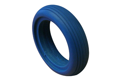 PU Tyre, puncture proof 4 x 1 (Ø100x30), blue, for rim 23-25mm, line profile 