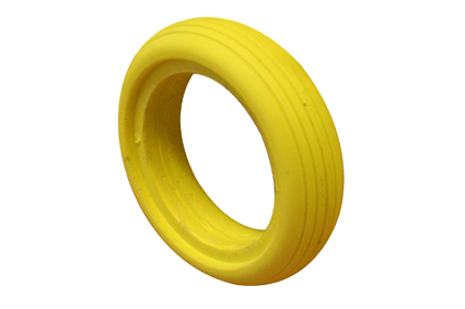 PU Tyre, puncture proof 4 x 1 (Ø100x30), yellow, for rim 23-25mm, line profile 
