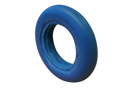 PU Tyre, puncture proof 6 x 1¼ (Ø150x32), blue, for rim 23-25mm, slick profile 