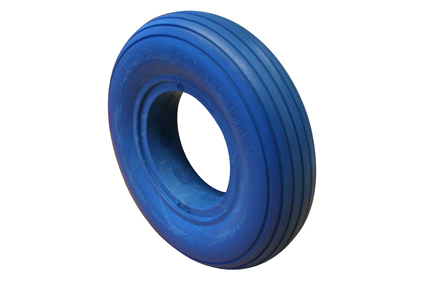 PU Tyre, puncture proof 7 x 1 3/4 (Ø175x45), blue, for rim 30-32mm, line profile 