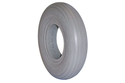 PU Tyre (special), semi-air grey 8 x 2 (Ø200x50) for rim with bed 30-32mm line profile This tyre is made of a special material, easy going, extreme comfort.