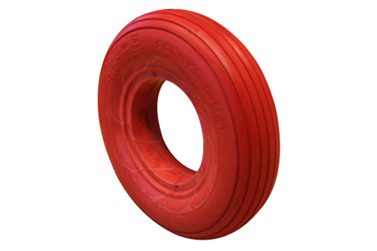 PU Tyre, puncture proof 7 x 1 3/4 (Ø175x45), red, for rim 30-32mm, line profile 