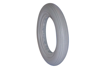 PU Tyre grey, 8 x 1+ (Ø200x30) for rim with bed 20-22mm, Line-slickprofile 