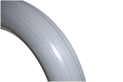 PU Tyre grey 12 x 2¼ (Ø300x45) for rim with bed 26-28mm line profile 