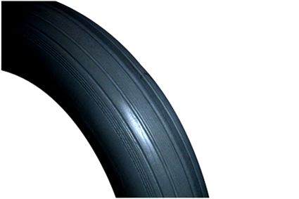 PU Tyre black 12 ½ x 2¼ (Ø310x45) for rim with bed 26-28mm line profile 