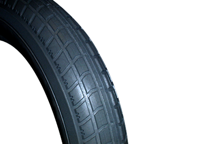 PU Tyre black 12 ½ x 2¼ (Ø315x50) for rim with bed 26-28mm block profile 