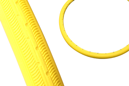 PU Tyre 22 x 1 (25-489) yellow, rimfit 20mm, Fishbone profile MV12 