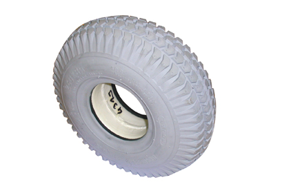 Filled in tyre 3.00 - 4 (Ø260x85) grey block profile C-248 for narrow rim 50mm 