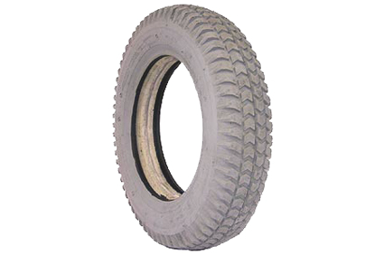 Filled in tyre 3.00-8 (Ø350x97) grey blockprofil C-248 for rim with 40mm tyre width 