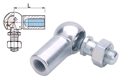 Ball joint M5 x 22, form CS, DIN 71802, blue/white galvanized, incl. nut 