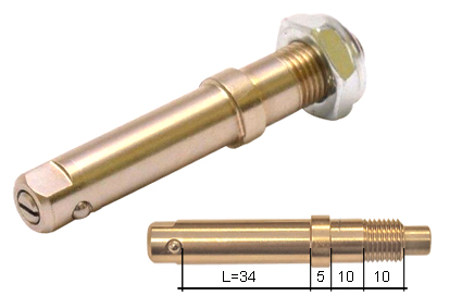 Quick Release axle, Ø12x34 mm, length (L) 34 mm, thread 10 mm, steel galvanized, including 1 nut M12 