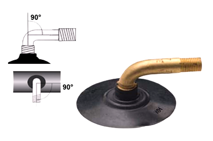 inner tube, size 8 x 2 (Ø200x50) ook 7x1¾ (Ø175x45) car valve 90/90 DIN 7777 